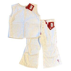 $209 NWT Oilily 104 4 4T 5 Set White Cotton Capris Easter VTG Shorts Outfit Top